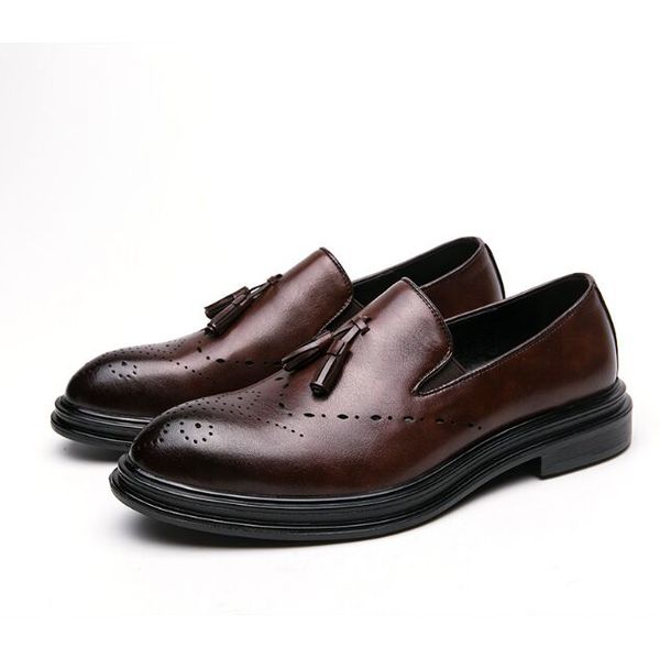 

party shoe men elegant coiffeur designer loafers italian fashion mens shoes wedding dress shoes men's formal luxury brands ayakkabi, Black