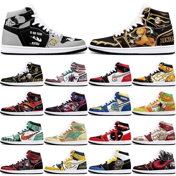 

New diy classics customized shoes sports basketball shoes 1s men women antiskid damping anime fashion customized figure sneakers 442850
