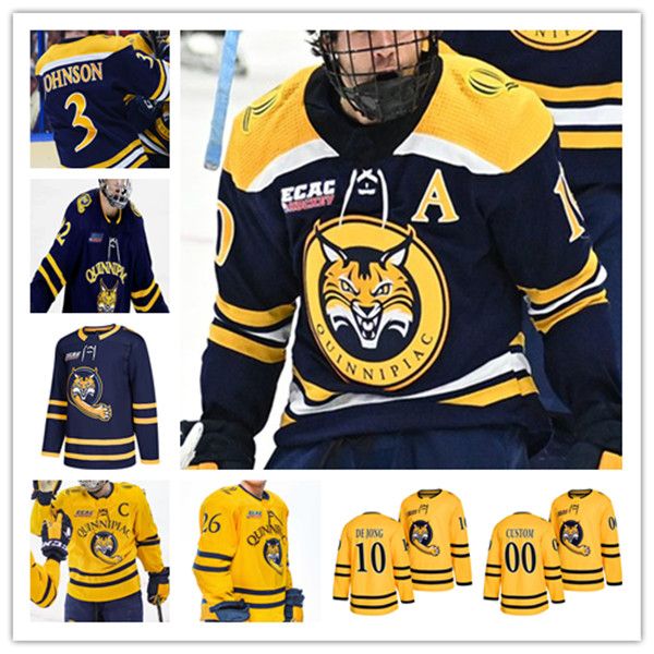 

custom quinnipiac college hockey jersey ethan de jong jacob quillan zach metsa jake johnson sam lipkin collin graf jayden lee skyler brind&#, Black