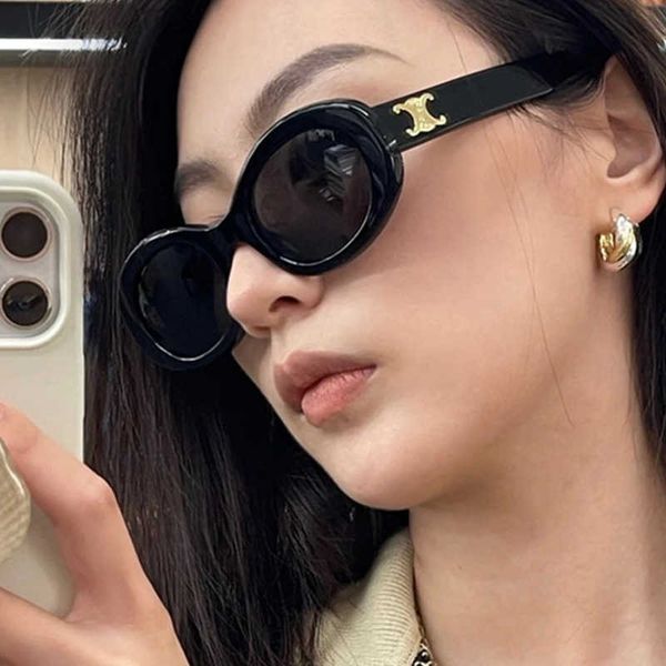 

2023 new oval sunglasses gm same glasses bar bounce lady, White;black