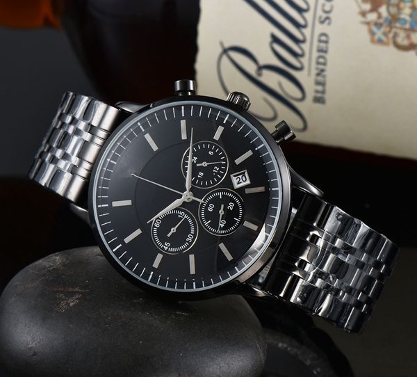 

arman wrist watches for men 2023 mens watches all dials work quartz watch luxury brand chronograph clock fashion steel strap montre de luxe, Slivery;golden