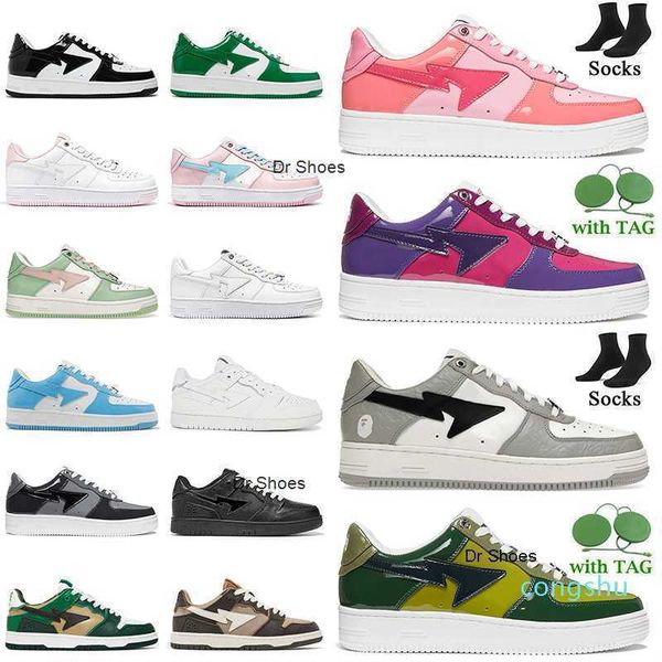 

2022 bapesta baped sk8 sta color camo combo pink casual shoes for women mens bapestas purple grey black white red pastel pack green orange