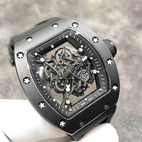 

designer richa milles watches luxury mens mechanical wine barrel leisure rm055 automatic black ceramic swiss movement wristwatch