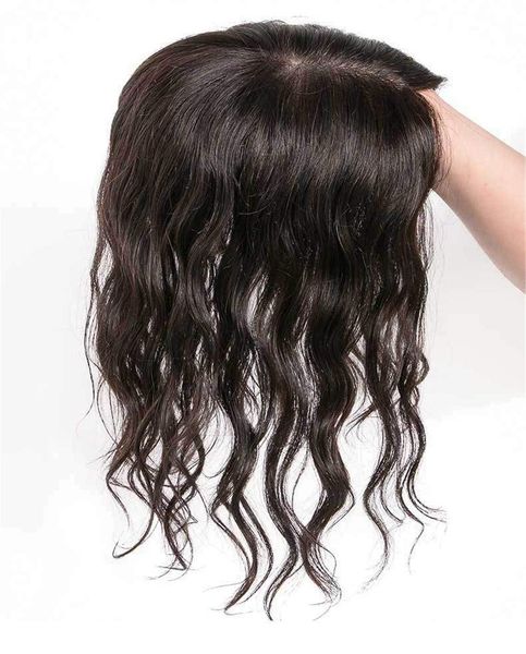 

skin base human hair women's er clip in hair piece women real hairpiece hand made lightweight flexible natural breathable hair closure, Black;brown
