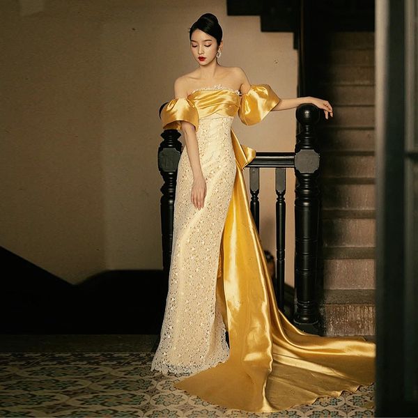 

2023 long gold prom dress tassel beaded sleeve v neck sequined tassels crystal beaded even dress lace luxury plus size evening gown formal e, Black