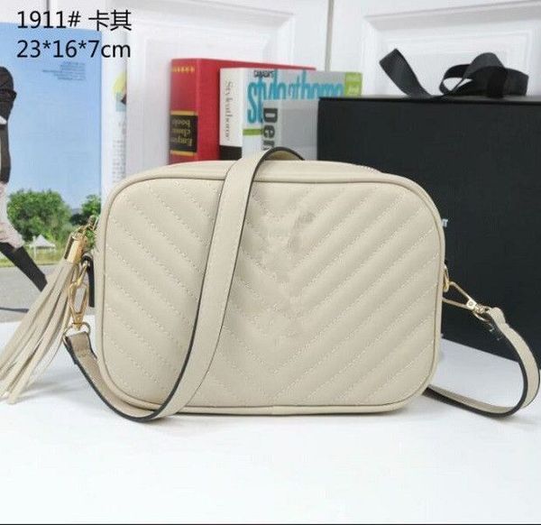 

camera bag plain crossbody shoulder bags fashion hardware letter buckle zip wallet thread tassel pendant genuine leather lady clutch purse q