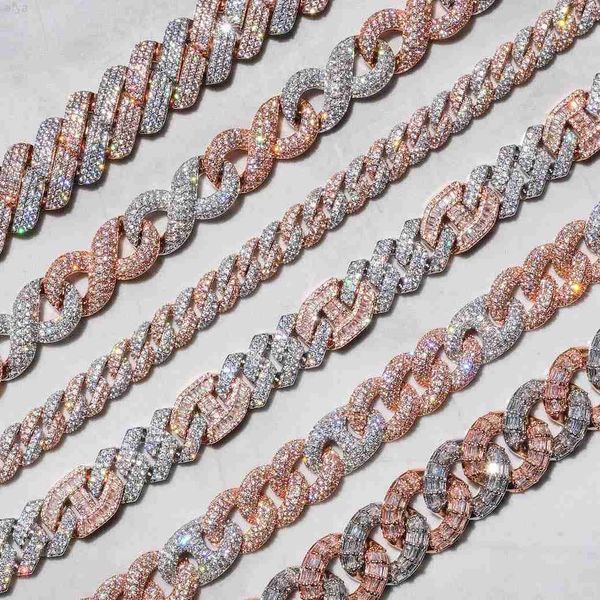 

customize hip hop bling men various silver rose gold two town plated cuban chains