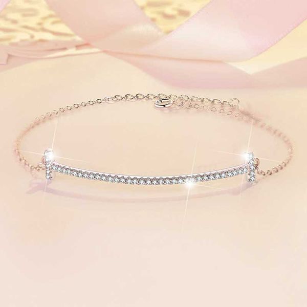 

internet celebrity 925 sterling silver bracelet women's mo sang diamond handpiece tiffay smile row face sangshi gives her girlfriend, Black