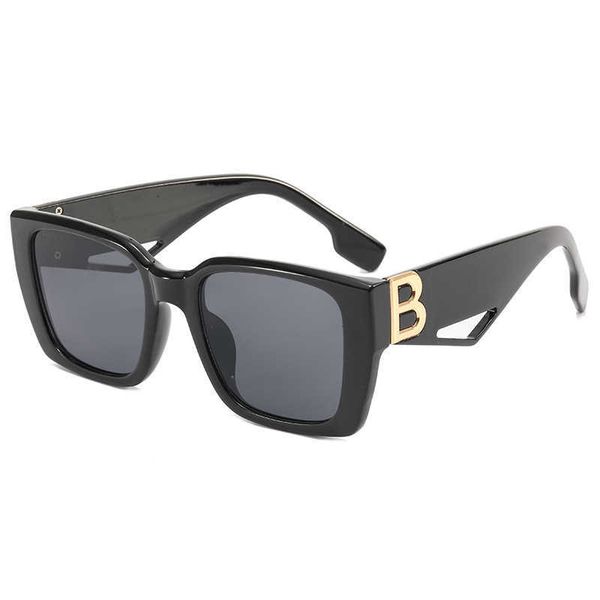 

2021 summer new fashion glasses trend b sunglasses, White;black