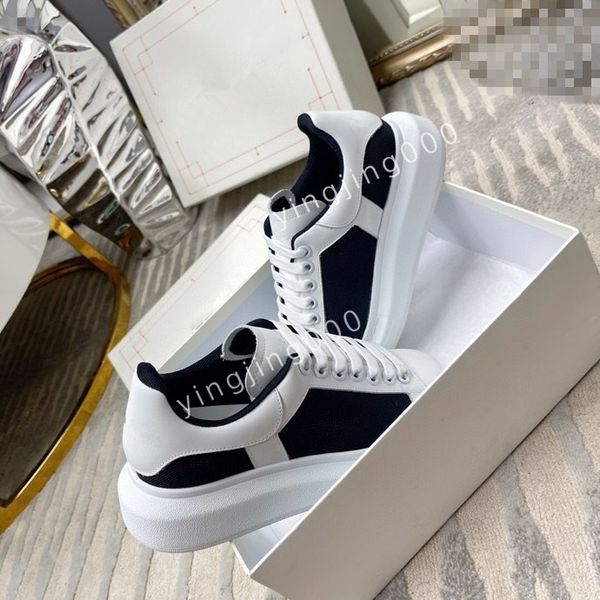 

brand mens flat sneakers low women casual trainers walking designer woman shoe leather lace up men fashion platform2023, Black
