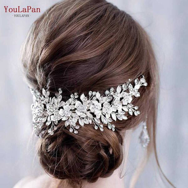 

wedding hair jewelry youlapan hp349 wedding head jewelry rhinestone bridal hairband handmade flower hair accessories for women tiaras and he, Slivery;golden