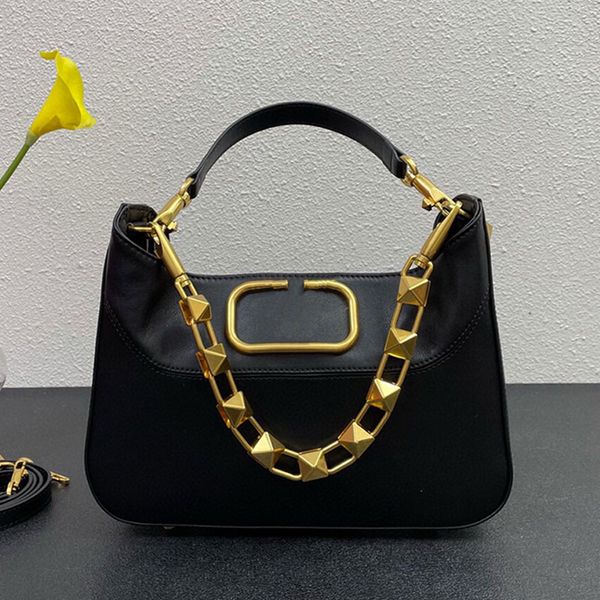 

handbag purse women genuine leather cross body bag shoulder bags fashion gold hardware letter cowhide removable shoulder strap lady pouch hi