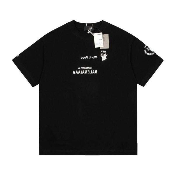 

luxury designer's new men's and women's short sleeved sportswear set shirt high edition classic world food program charity sh, White
