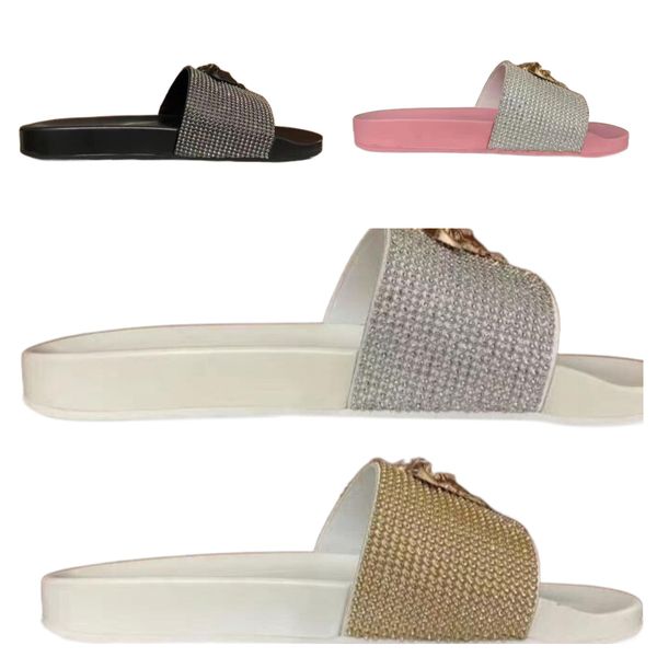 

stylish glitter silver gold slipper classics sandal pool slides flip flops for mens white black gold pink slipper flat shoes slide eu 35-45