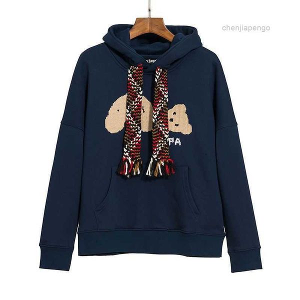 

hoodies & sweatshirts1 for men plam fashion angle cotton fashionable 2022 tassel drawstring scarf broken head bear sweater women coat caus i, Black