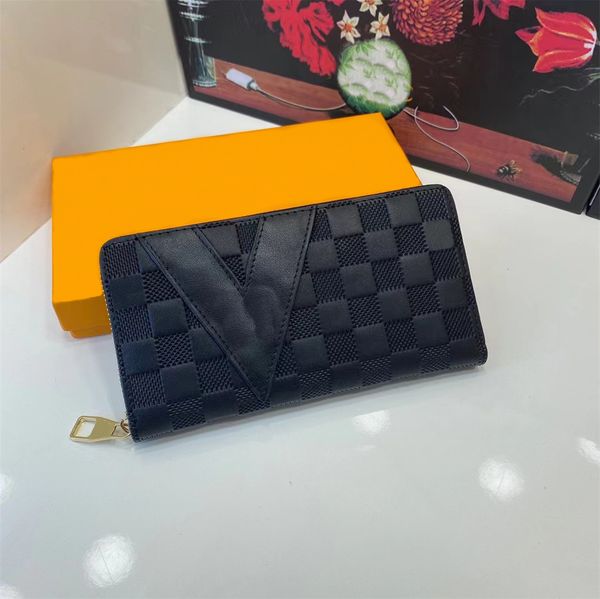 

fashion 2023 wallets designer zipper wallets luxurys men women leather bags classic letters coin purse original box plaid card holder with b, Red;black