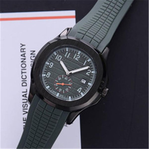 

fashion sport 43mm quartz mens watch silicone rubber strap watches 17 colors313p, Slivery;brown