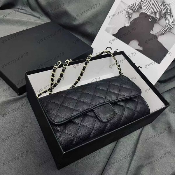 

designer bag women's fashion classic flap goldern chain shoulder bag caviar tote bag letter high-quality handbag female zipper crossbod