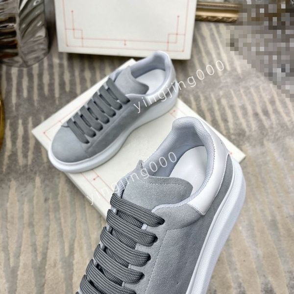 

2023new women flat sneakers low mens casual trainers walking designer woman shoe leather lace up men fashion platform, Black