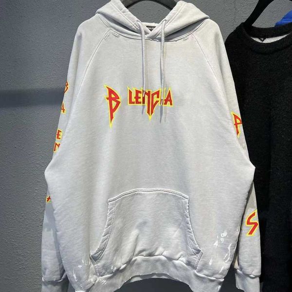 

2023 new women's tshirt shirt differentiate market original quality autumn winter family personality print hooded loose long sleeve, Black