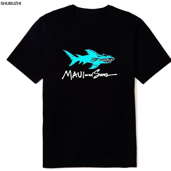 

men's t-shirts maui island and son shark men's black t-shirt size s-5xl reproduction summer t-shirt brand fitness building 230410, White;black