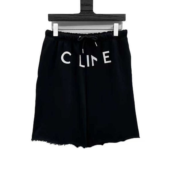 

2023 womens designer t shirt tracksuit shirt high edition classic basic letter print versatile loose shorts capris, Black