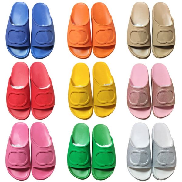 

new slippers designer sandals rubber beach shoes outdoor shoes for men women slides thick bottom lovers shoes solid letter platform shoes wa, Black