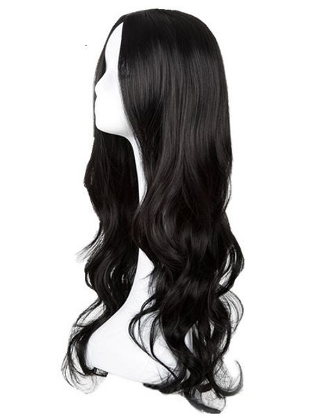 

synthetic wigs black wig feishow heat resistant fiber long curly middle line hair costume cosplay halloween carnivel women hairpiece 230410