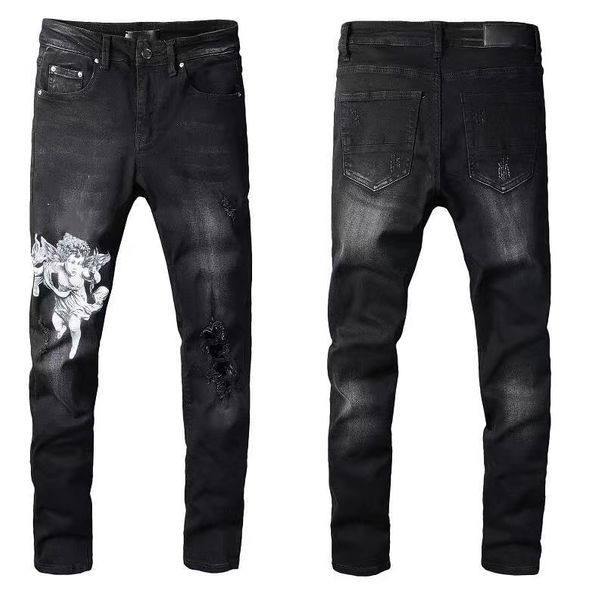 

cool jeans fashion style luxury mens designer denim pant distressed ripped biker black blue jean slim fit motorcycle size 28-40 ir1o