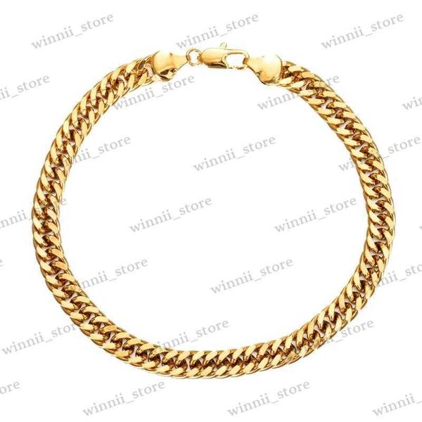 

anklets anklets wide 7mm link chain gold color anklet thick ankle bracelet for women men r230410, Red;blue