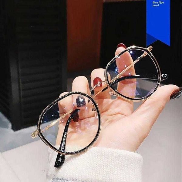 

metal polygonal glasses frame korean style anti blue light student plain