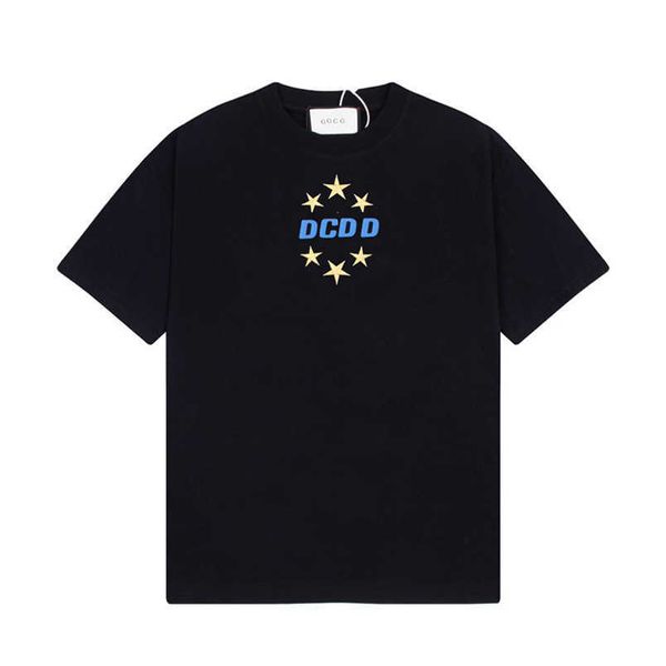 

womens designer t shirt tracksuit high edition family spring summer star embroidery large solid color versatile sleeve t-shirt unisex, White;black