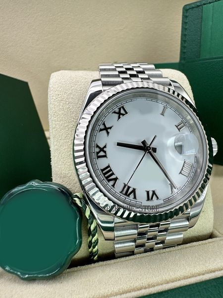 

box papers high-quality watch new date just 41mm white gold fluted wthe roman dial jubilee 126334 mechanical automatic men watches, Slivery;brown