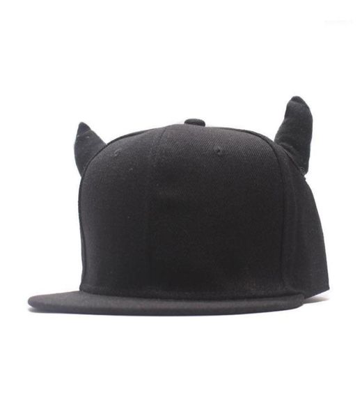 

ball caps men women hiphop hat black cotton punk horn baseball cap snapback with horns whole9905501, Blue;gray