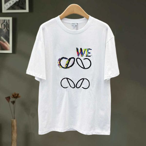 

2023 new women's tshirt shirt summer embroidery letter print sleeve t-shirt, White