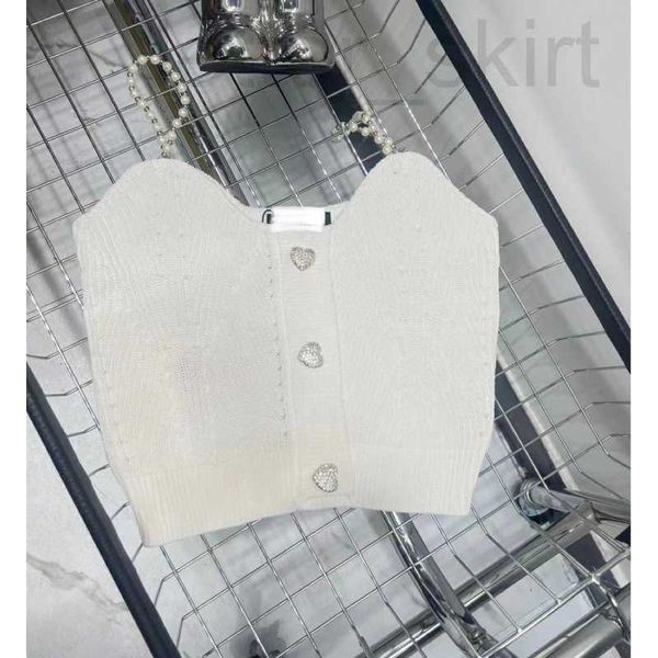 

women's tanks & camis designer 23ss spring/summer pearl tape love buckle decoration slim strap for spicy girls, fit, casual and versati, White