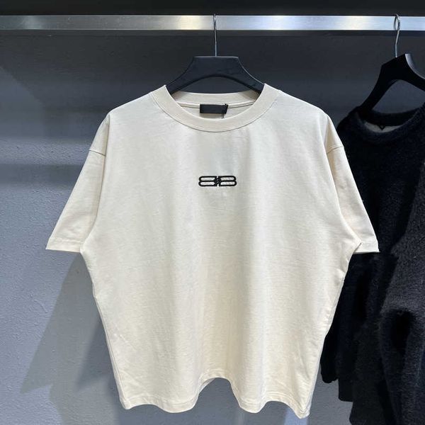 

designer summer women t shirt correct version family letter embroidery summer versatile couple sleeve t-shirt, White;black