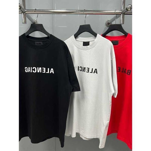 

designer new women t shirt shirt high edition house 23ss authentic mirror print sleeve loose os, White