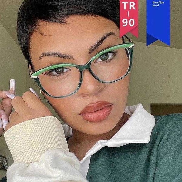 

cat eye glasses frame anti blue light plain womens concave shape p fashion