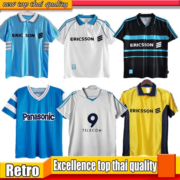 

1990 1991 retro deschamps soccer jerseys marseilles maillo1992 1993 1998 1999 2000 2003 2004 2011 2012 pires maillots de football football s, Black;yellow
