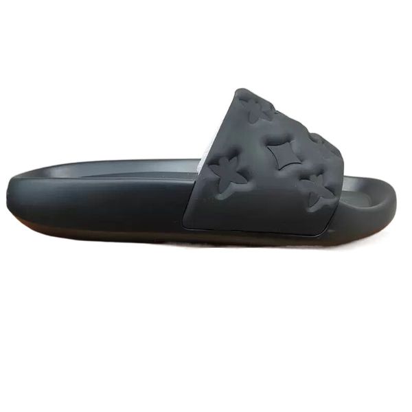 

chaussures des sandales slippers flats for women mens sliders embossed letters mule rubber waterfront slide ladies sandals flat casual shoes, Black