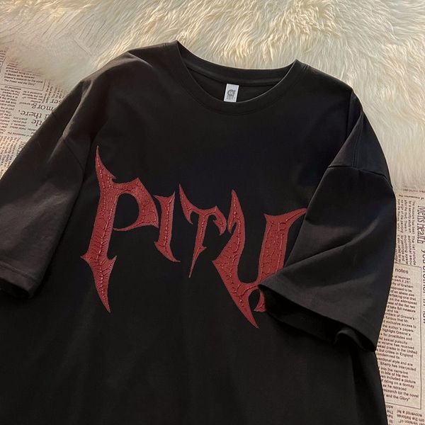 

men's t-shirts short sleeved t-shirt men summer loose american street style letter printing oversized t shirt y2k harajuku clothing 230, White;black