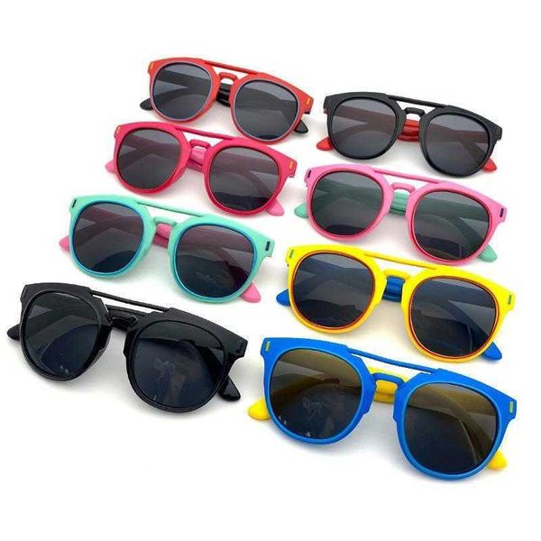 

polarized kids sunglasses boy and girl baby glasses silicone sun fashion 7210, Blue