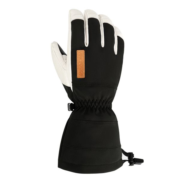 

Convenient leather gloves for outdoor work, skiing, hunting, ice fishing, waterproof and breathable with excellent thermal insulation, Black