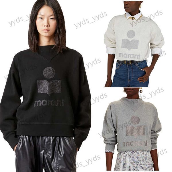 

women's hoodies sweatshirts 2023ss isabel marant designer sweatshirt fashion hoodie classic letter-printed terry cotton sweater women t, Black