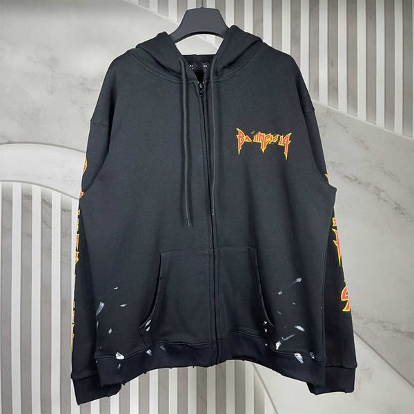 

designer women's clothing 20% off shirt high edition family net red same letter elephant print hooded zipper coat, Black