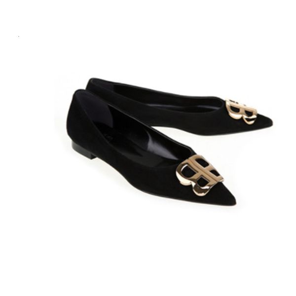 

dress shoes female flock flats pointy shoes with sequined buckle soft ballet slip-ons spring footwear max size 48-33 leopard printed black 2