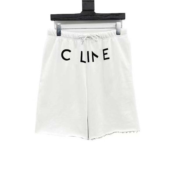 

designer womens t shirt high edition classic basic letter print versatile loose shorts capris, Black