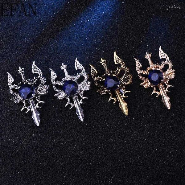 

brooches vintage metal dragon sword brooch pin animal rhinestone lapel pins men's suit shirt badge corsage jewelry accessories m230411, Gray
