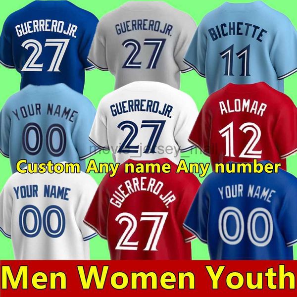 

men 27 vladimir guerrero jr. baseball jersey 11 bo bichette alejandro kirk alek manoah 26 matt chapman george springer drury hernandez 13 gu, Blue;black